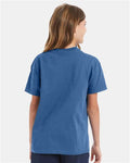 Hanes 5450 Youth Authentic T-Shirt - Denim Blue - model back