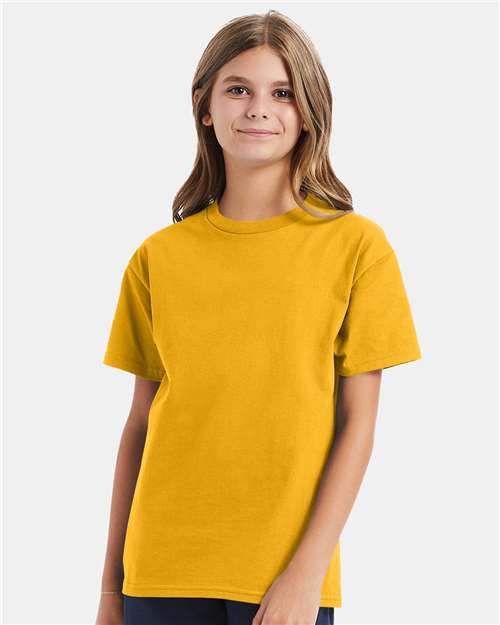 Hanes 5450 Youth Authentic T-Shirt - Gold - model front