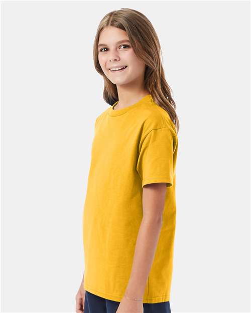 Hanes 5450 Youth Authentic T-Shirt - Gold - model side