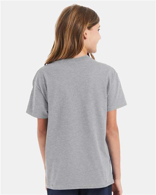 Hanes 5450 Youth Authentic T-Shirt - Light Steel - model back