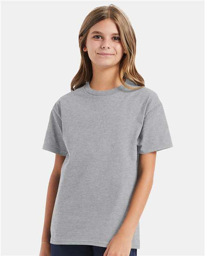 Hanes 5450 Youth Authentic T-Shirt - Light Steel - model front