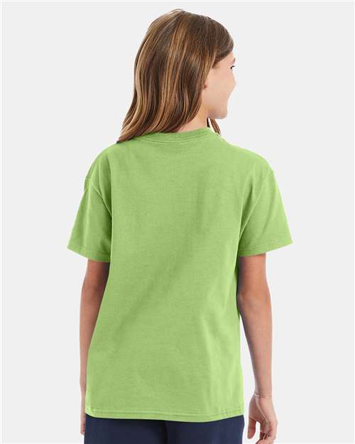 Hanes 5450 Youth Authentic T-Shirt - Lime - model back