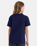 Hanes 5450 Youth Authentic T-Shirt - Navy - model back