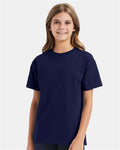 Hanes 5450 Youth Authentic T-Shirt - Navy - model front