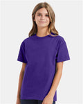 Hanes 5450 Youth Authentic T-Shirt - Purple - model front
