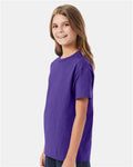 Hanes 5450 Youth Authentic T-Shirt - Purple - model side