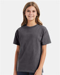 Hanes 5450 Youth Authentic T-Shirt - Smoke Grey - model front