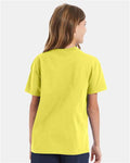 Hanes 5450 Youth Authentic T-Shirt - Yellow - model back