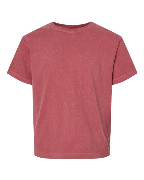 Comfort Colors 9018 Youth Garment-Dyed Heavyweight T-Shirt - Crimson - front