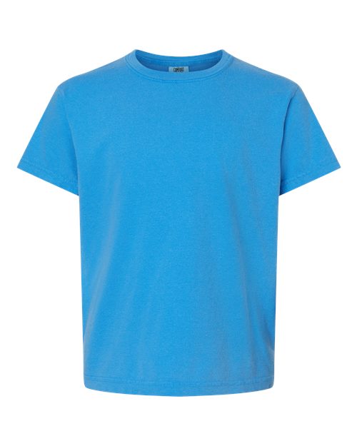 Comfort Colors 9018 Youth Garment-Dyed Heavyweight T-Shirt - Royal Caribe - front