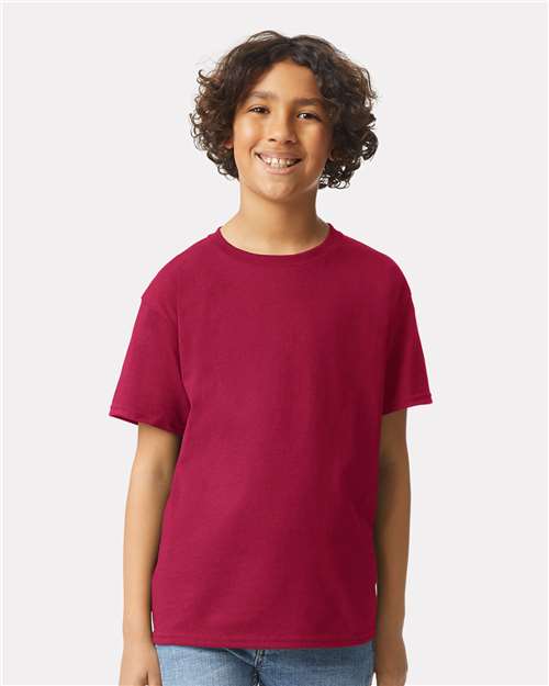 Gildan 2000B Youth Ultra Cotton T-Shirt - Cardinal Red - model front