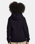 Hanes P473 Youth EcoSmart Hooded Sweatshirt - Black - model back