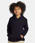 Hanes P473 Youth EcoSmart Hooded Sweatshirt - Black - model front