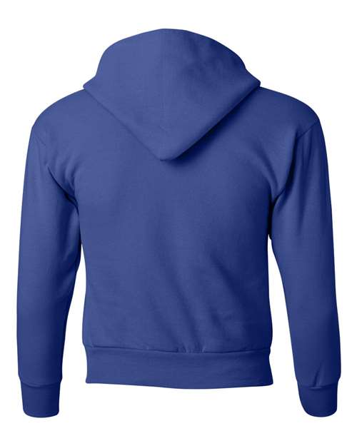 Hanes P473 Youth EcoSmart Hooded Sweatshirt - Deep Royal - back