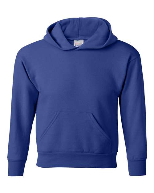 Hanes P473 Youth EcoSmart Hooded Sweatshirt - Deep Royal - front