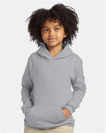 Hanes P473 Youth EcoSmart Hooded Sweatshirt - Light Steel - model front