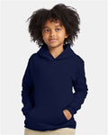 Hanes P473 Youth EcoSmart Hooded Sweatshirt - Navy - model front