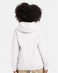 Hanes P473 Youth EcoSmart Hooded Sweatshirt - White - model back