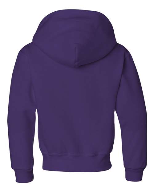 Jerzees 996YR Youth NuBlend Hooded Sweatshirt - Deep Purple - back