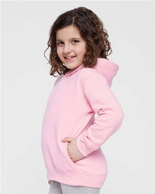 Rabbit Skins 3326 Toddler Pullover Fleece Hoodie - Pink - model side