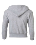 Hanes P480 Youth EcoSmart Full-Zip Hooded Sweatshirt - Light Steel - back