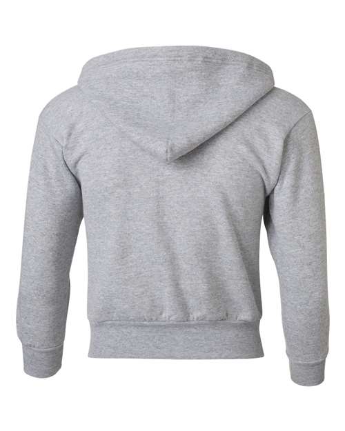 Hanes P480 Youth EcoSmart Full-Zip Hooded Sweatshirt - Light Steel - back