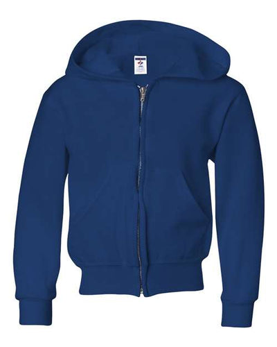 Jerzees 993BR Youth NuBlend Full-Zip Hooded Sweatshirt - Royal - front