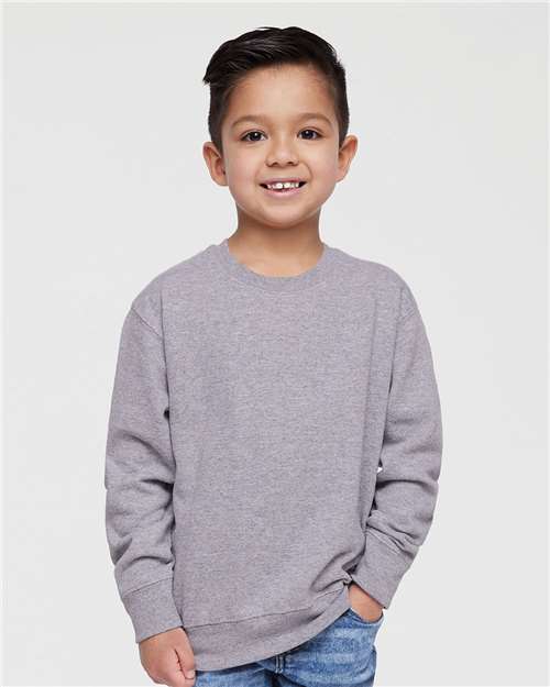 Rabbit Skins 3317 Toddler Fleece Crewneck Sweatshirt - Heather - model front
