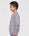 Rabbit Skins 3317 Toddler Fleece Crewneck Sweatshirt - Heather - model side