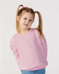 Rabbit Skins 3317 Toddler Fleece Crewneck Sweatshirt - Pink - model front