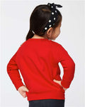 Rabbit Skins 3317 Toddler Fleece Crewneck Sweatshirt - Red - model back
