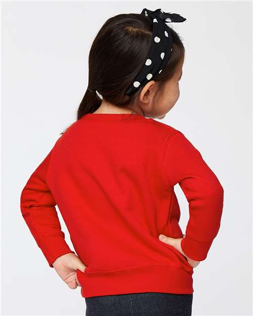 Rabbit Skins 3317 Toddler Fleece Crewneck Sweatshirt - Red - model back
