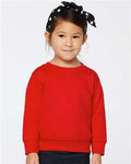 Rabbit Skins 3317 Toddler Fleece Crewneck Sweatshirt - Red - model front