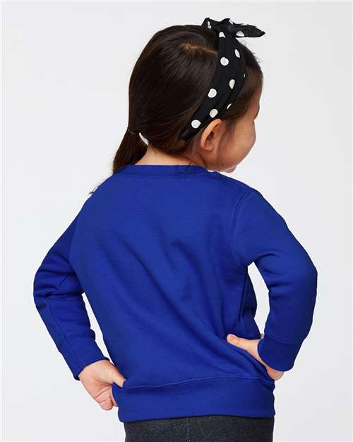 Rabbit Skins 3317 Toddler Fleece Crewneck Sweatshirt - Royal - model back