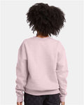 Hanes P360 Youth EcoSmart Crewneck Sweatshirt - Pale Pink - model back
