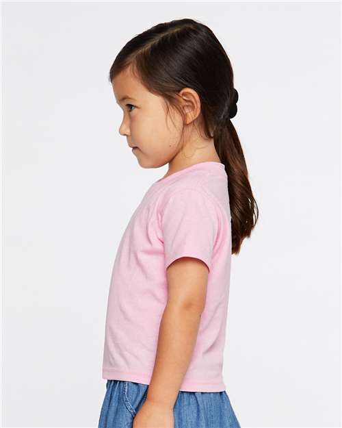 Rabbit Skins 3301J Youth Juvy T-Shirt - Pink - model side