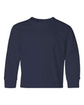 Jerzees 29BLR Youth Dri-Power Long Sleeve 50/50 T-Shirt - J. Navy - front