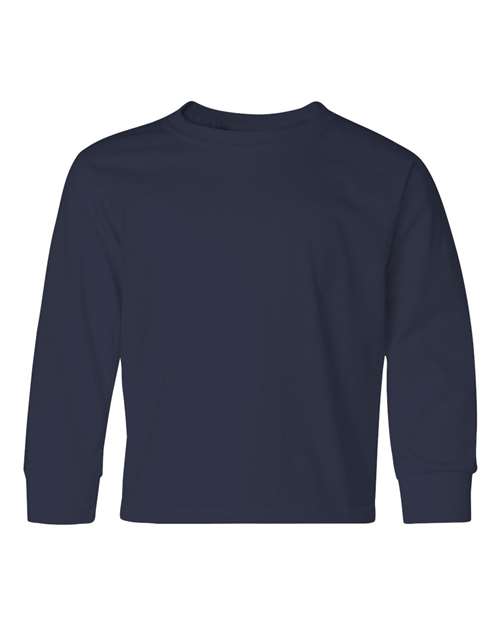 Jerzees 29BLR Youth Dri-Power Long Sleeve 50/50 T-Shirt - J. Navy - front