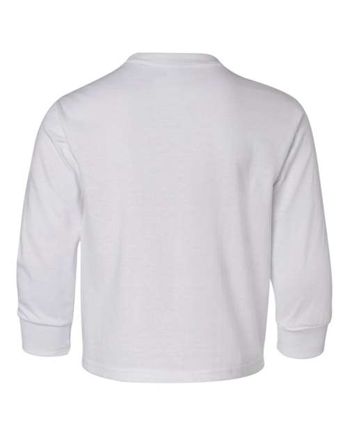 Jerzees 29BLR Youth Dri-Power Long Sleeve 50/50 T-Shirt - White - back
