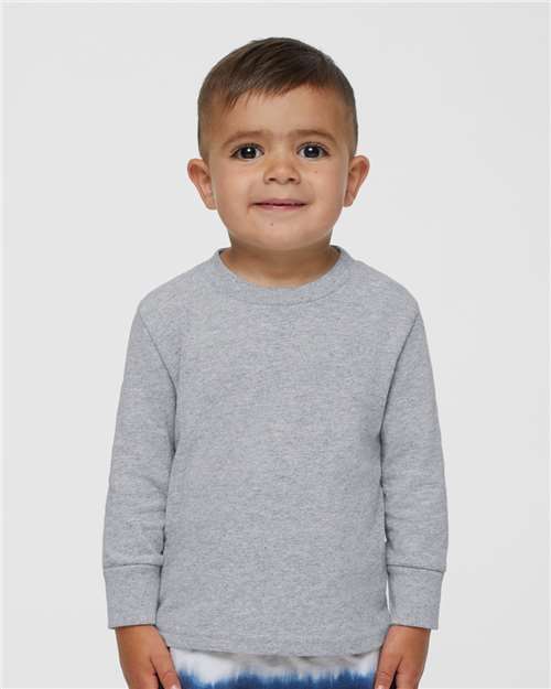 Rabbit Skins 3311 Toddler Cotton Jersey Long Sleeve Tee - Heather - model front