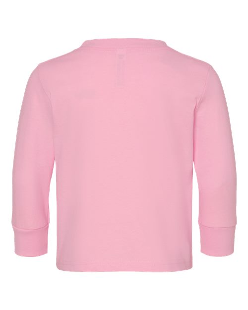 Rabbit Skins 3311 Toddler Cotton Jersey Long Sleeve Tee - Pink - back