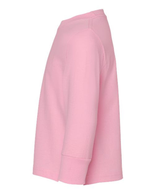 Rabbit Skins 3311 Toddler Cotton Jersey Long Sleeve Tee - Pink - side