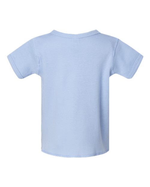 Rabbit Skins 3400 Infant Baby Rib Tee - Light Blue - back