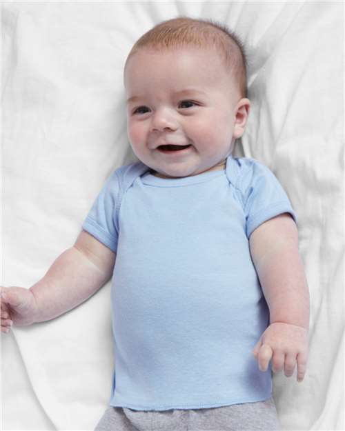 Rabbit Skins 3400 Infant Baby Rib Tee - Light Blue - model front