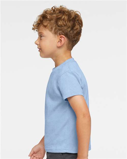 Rabbit Skins 3301T Toddler Cotton Jersey Tee - Light Blue - model side