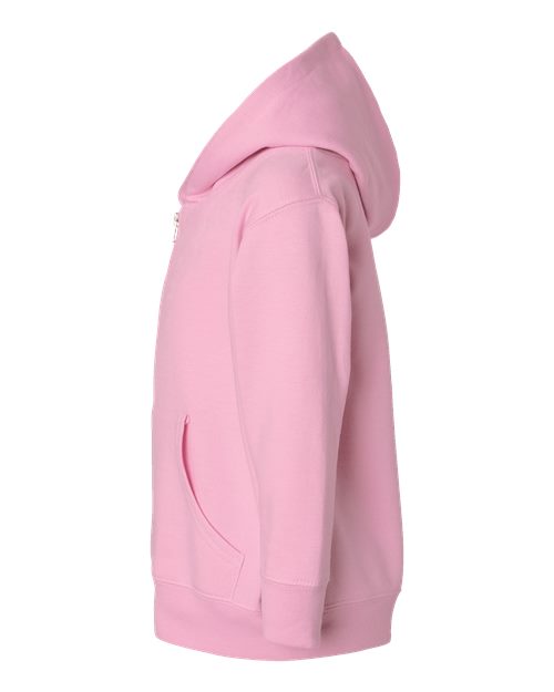 Rabbit Skins 3346 Toddler Full-Zip Fleece Hoodie Sweatshirt - Pink - side