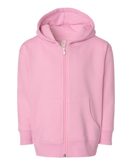 Rabbit Skins 3346 Toddler Full-Zip Fleece Hoodie Sweatshirt - Pink - front
