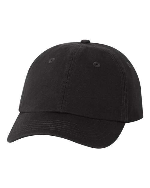 Valucap VC300Y Youth Small Fit Bio-Washed Dad Hat - Black - front
