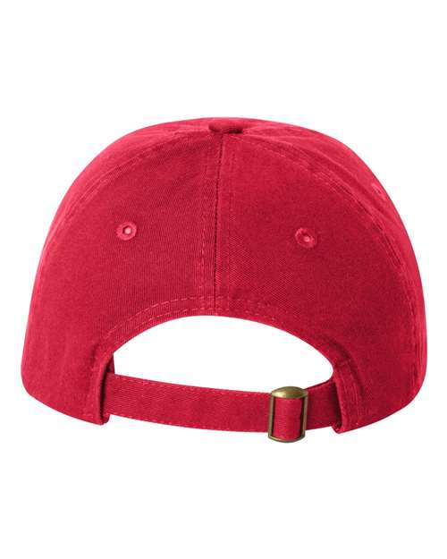 Valucap VC300Y Youth Small Fit Bio-Washed Dad Hat - Red - back