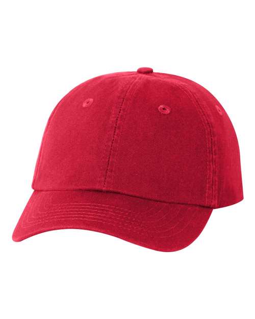 Valucap VC300Y Youth Small Fit Bio-Washed Dad Hat - Red - front